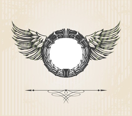 Vintage luxury decorative ornate shield, page decoration.のイラスト素材