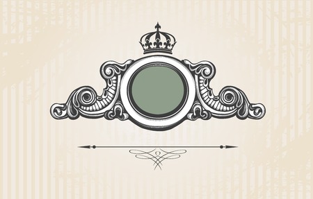 Vintage luxury decorative ornate shield, page decoration.のイラスト素材