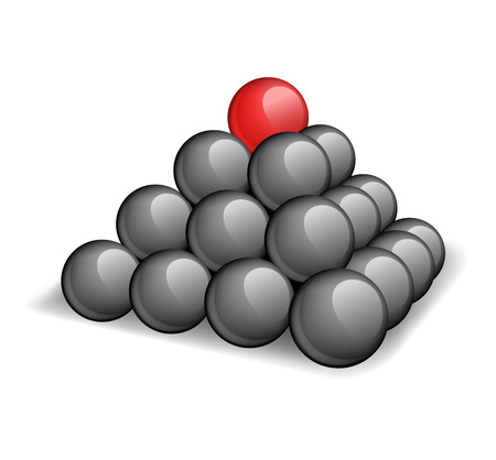 Pyramid top - a unique red sphere in a pyramid topのイラスト素材