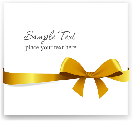 Gold gift bow with ribbons. Vector illustration.のイラスト素材