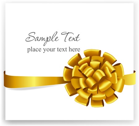 Gold gift bow with ribbons. Vector illustration.のイラスト素材