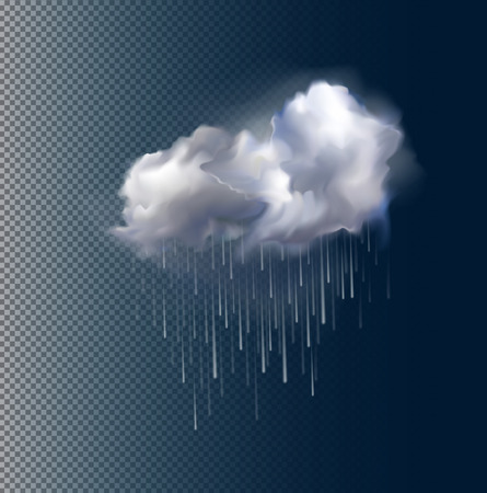 Very realistic vector cloud and rain, possible to change the size.のイラスト素材