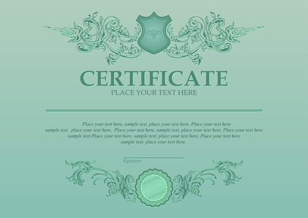 Certificate or coupon template with vintage borderのイラスト素材