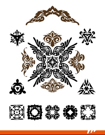 Floral vector design elements and page decoration.のイラスト素材