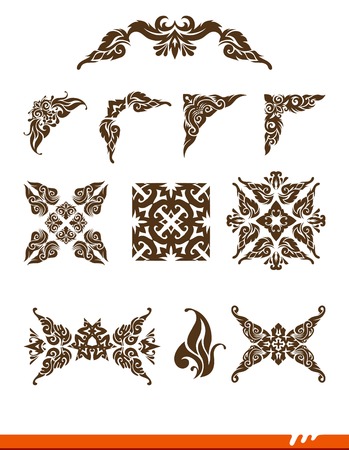 Floral vector design elements and page decoration.のイラスト素材