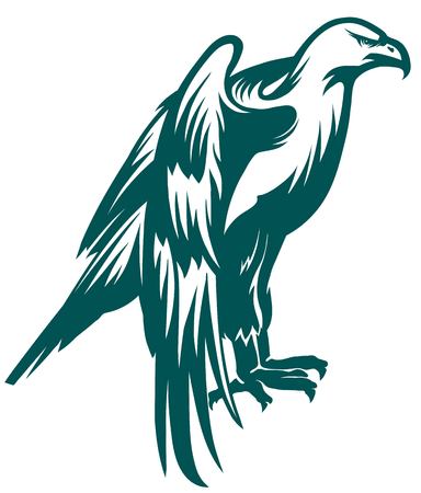 Engraving stylized Eagle symbol ready for use as a design elementのイラスト素材