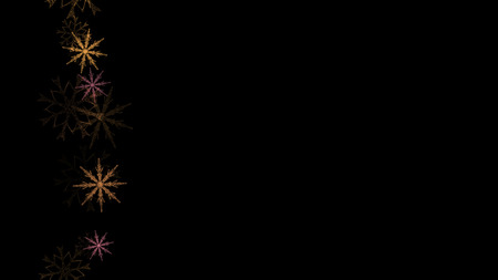 Abstract background with a variety of colorful snowflakes. Big and small.の写真素材