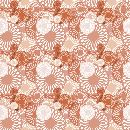 Seamless background pattern with a variety of colored floral motifs.の写真素材