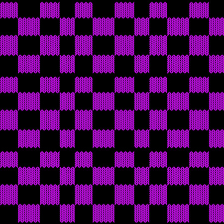 Seamless background with a knitted texture, imitation of wool. Multicolored diverse squares.の写真素材