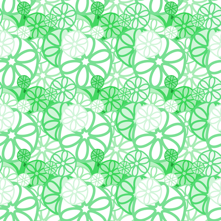 Seamless background pattern with a variety of colored floral motifs.の写真素材