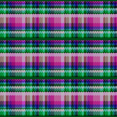 Seamless background with a knitted texture, imitation of wool. Multicolored diverse squares.の写真素材