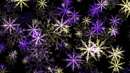 Abstract background with a variety of colorful snowflakes. Big and small.の写真素材