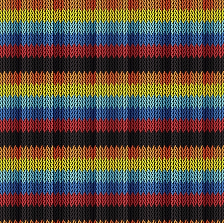 Seamless background pattern. Knitted multicolored texture. Geometry, lines, patterns.のイラスト素材