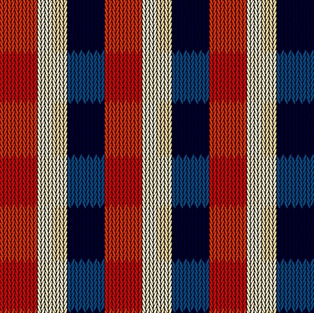 Seamless background pattern. Knitted multicolored texture. Geometry, lines, patterns.のイラスト素材