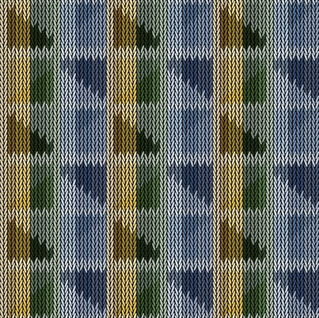 Seamless background pattern. Knitted multicolored texture. Geometry, lines, patterns.のイラスト素材