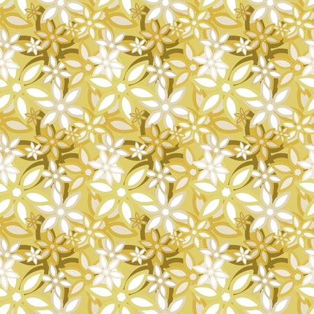Seamless background pattern with a variety of colored floral motifs.の写真素材