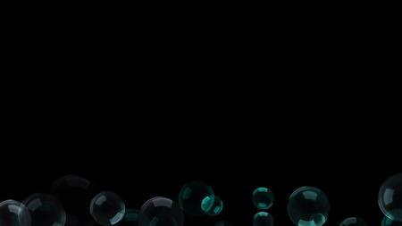 Background with a variety of multi-colored translucent soap bubbles.