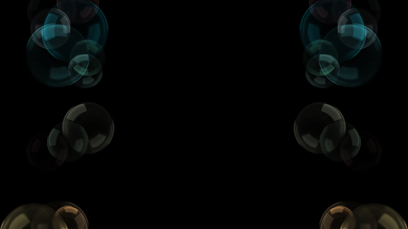 Background with a variety of multi-colored translucent soap bubbles.の写真素材