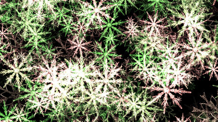 Abstract background with a variety of colorful snowflakes. Big and small.の写真素材