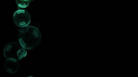 Background with a variety of multi-colored translucent soap bubbles.の写真素材
