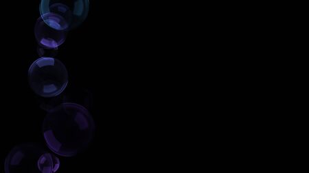 Background with a variety of multi-colored translucent soap bubbles.の写真素材