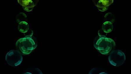 Background with a variety of multi-colored translucent soap bubbles.の写真素材