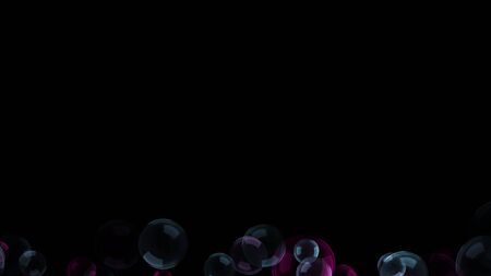 Background with a variety of multi-colored translucent soap bubbles.の写真素材