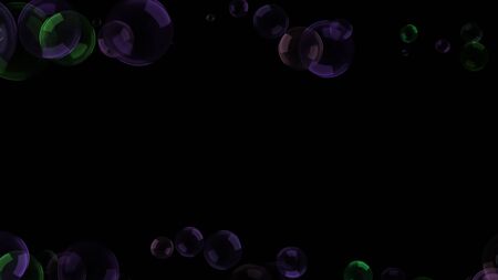 Background with a variety of multi-colored translucent soap bubbles.の写真素材