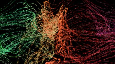 Background with color lines. Different shades and thickness.の写真素材