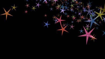 Colorful different stars. Background from different sizes of stars of different shades of the same color.の写真素材