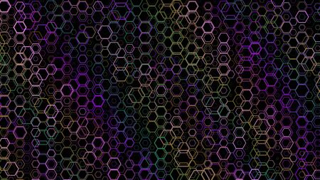 Abstract background pattern with a variety of hexagons. Multicolored background.の写真素材