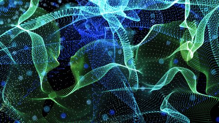 Colorful background of flowing fabric. Smooth and soft.の写真素材