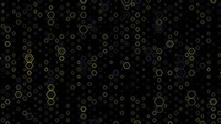 Abstract background pattern with a variety of hexagons. Multicolored background.
