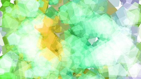 Abstract background with various multicolored pentagons. Big and small.