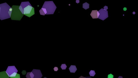 Abstract background with various multicolored hexagons. Big and small.