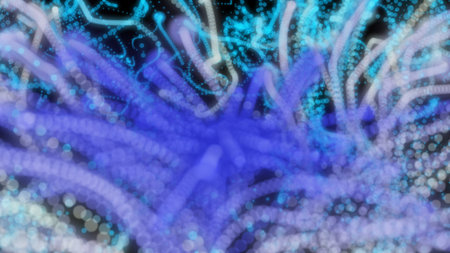 Abstract background with circles and lines. Different shades and thickness.