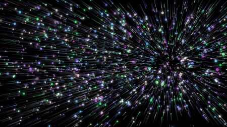 Background with color lines. Different shades and thickness.の写真素材