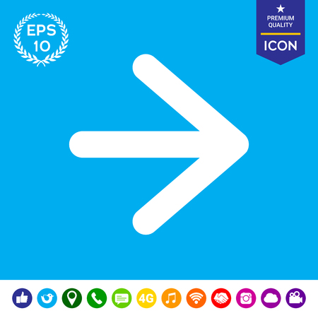 Arrow next - silhouette symbol iconのイラスト素材