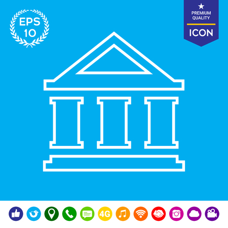 Bank symbol - isolated line iconのイラスト素材