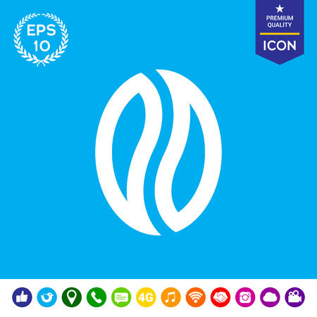 Coffee seed - logo - isolated symbol iconのイラスト素材