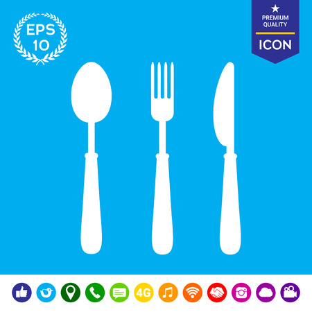 Fork, spoon, knife iconのイラスト素材