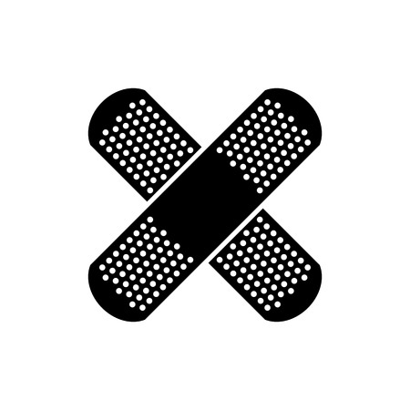 Cross adhesive bandage, medical  plaster iconのイラスト素材