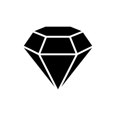 Diamond sign. Jewelry symbol. Gem stone. Flat simple designのイラスト素材