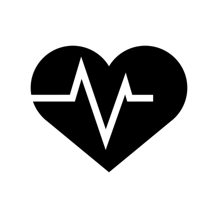 Heart with ECG wave - cardiogram symbol. Medical iconのイラスト素材