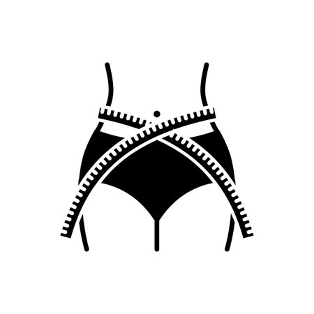 Women waist with measuring tape, weight loss, diet, waistline - iconのイラスト素材
