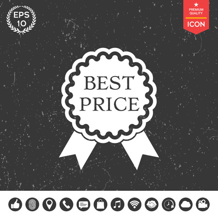 Best Price label icon with ribbonsのイラスト素材