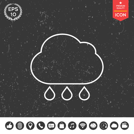 Cloud rain line iconのイラスト素材