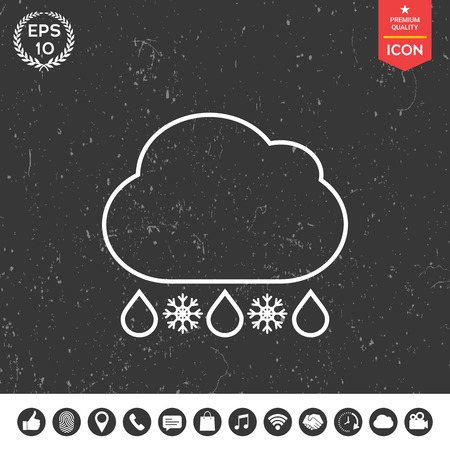 Cloud rain snow line iconのイラスト素材