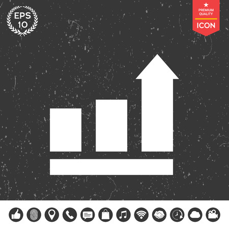 Growing bars graphic with rising arrow. Iconのイラスト素材
