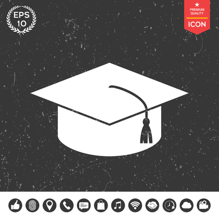 Master cap for graduates, square academic cap, graduation cap iconのイラスト素材
